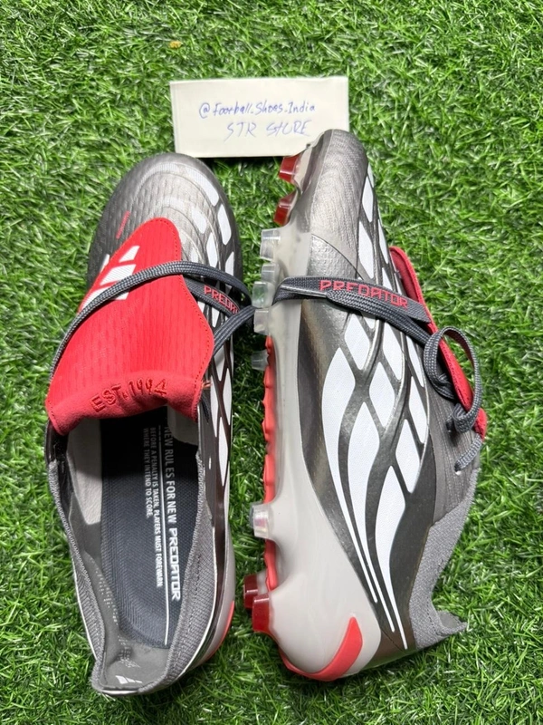 Predator Elite Foldover FG Grey Colour With lace - 9.5