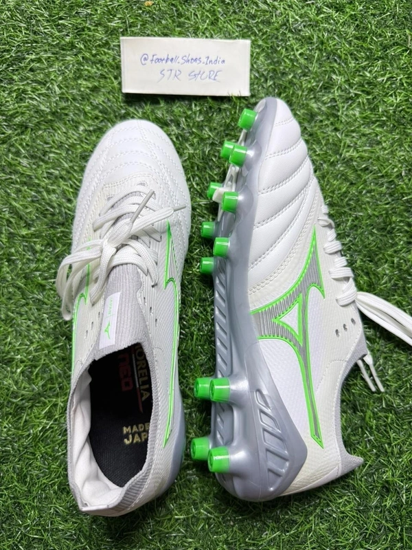Mizuno Neo 3 White And Green Low-top FG With Lace - 6.5