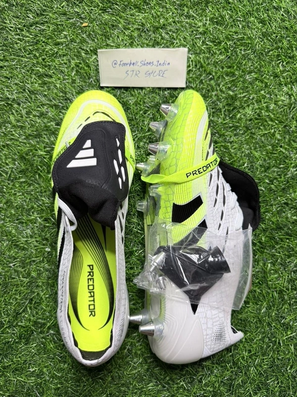 Predator Elite Foldover White And Green SG With Lace (Metal Changer) - 7.5