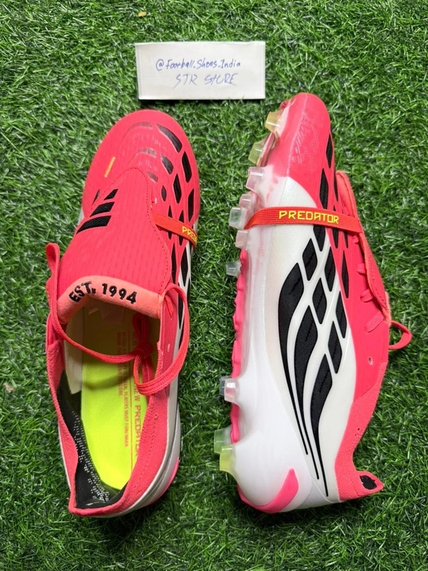 Predator Foldover Elite Red And White Colour FG With Lace - 10.5