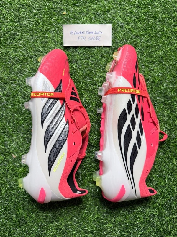 Predator Foldover Elite Red And White Colour FG With Lace - 9