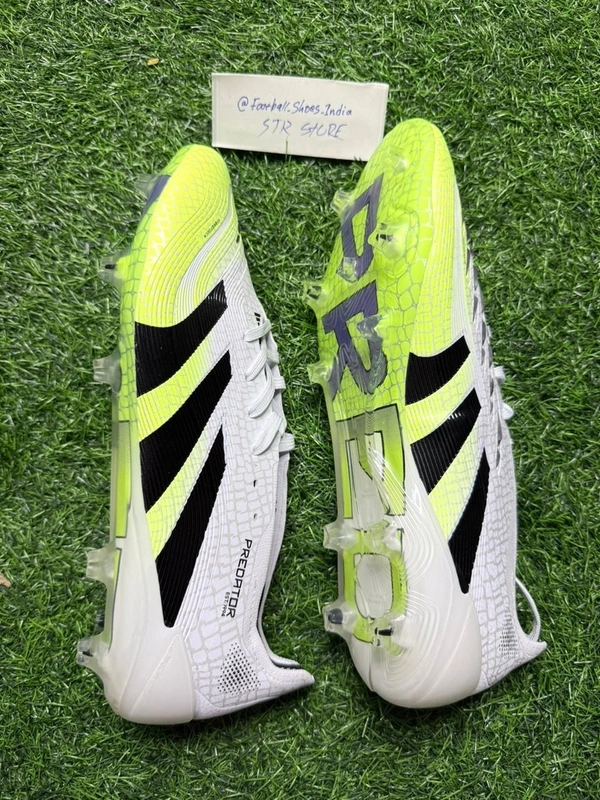 Predator Elite White Green Colour Low-top FG With Lace - 9