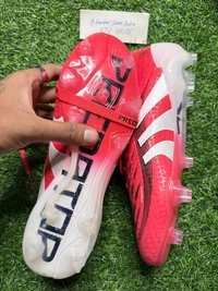 Predator Foldover Elite Red And White Colour FG With Lace - 6