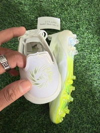 F50 Elite White Light Green Low-top FG With Lace - 9.5