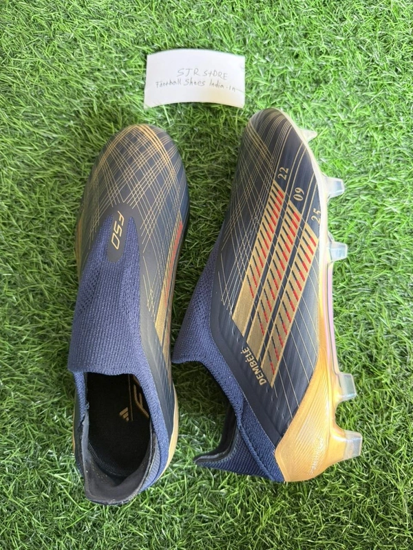 F50 Elite Navy Blue And Gold Colour FG Without Lace(O DEMBELE) - 6