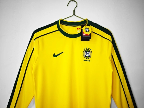 Retro Brazil 1998 World Cup Jersey Full Sleeve - L