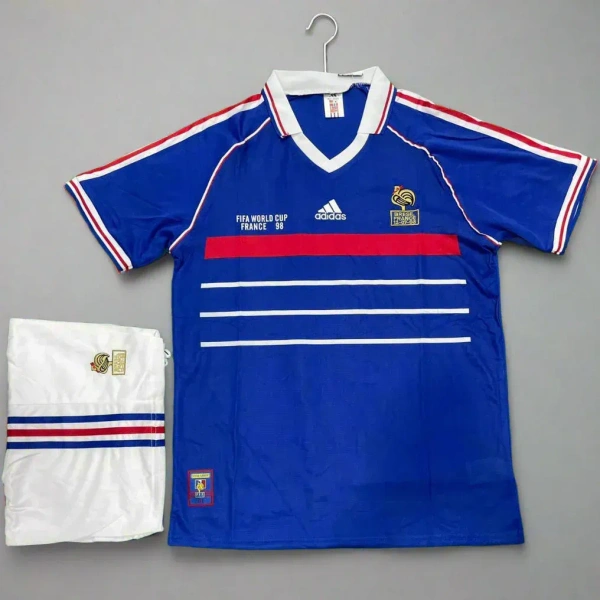 Retro France 1998 World Cup Home Kit Fan Edition With Short - S