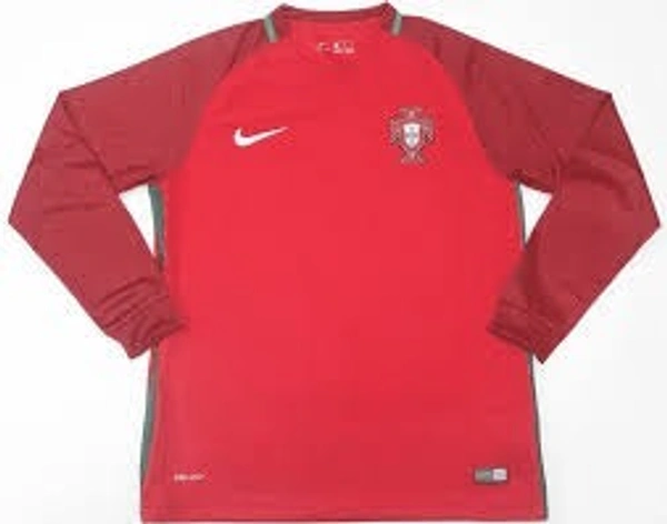 Retro Portugal 2016 Home Long Sleeve Jersey - L