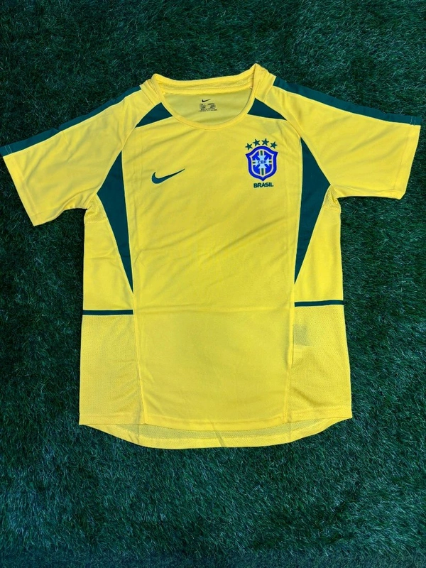 Brazil 2002 World Cup Home Retro Jersey - L