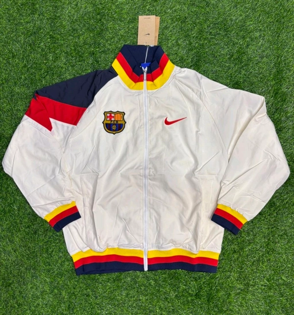 FC Barcelona White Colour Windbreaker Jacket - S
