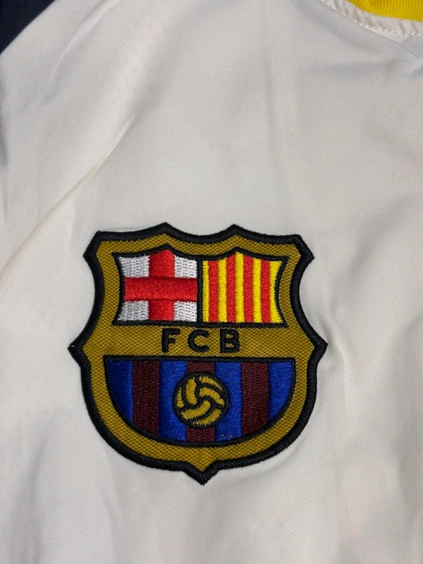 FC Barcelona White Colour Windbreaker Jacket - S