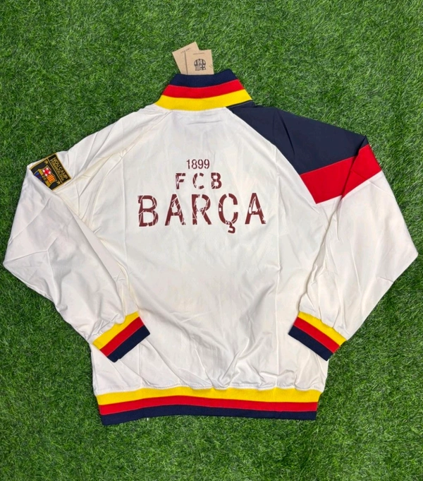 FC Barcelona White Colour Windbreaker Jacket - M