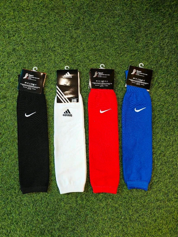 Football Leg Sleeve/Crop Socks( 1 Pair) - White