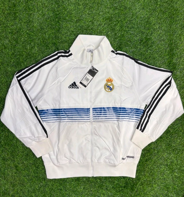 Madrid White And Blue Colour Windbreaker Jacket - S
