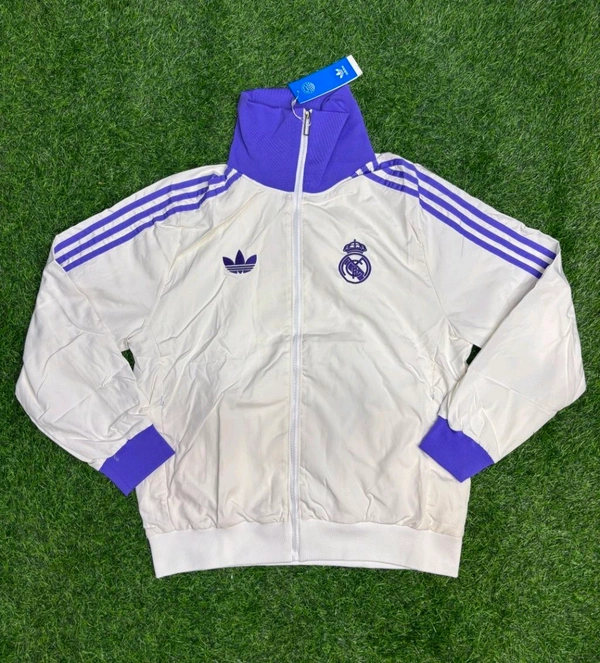 Madrid White And Purple Colour Windbreaker Jacket - M