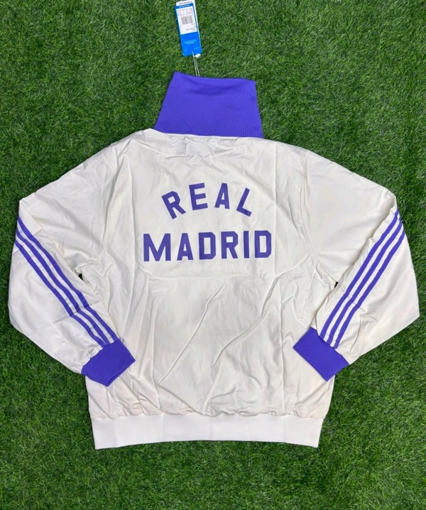 Madrid White And Purple Colour Windbreaker Jacket - L