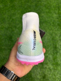 Mercurial Superfly 10 White Pink Mix AG/Turf High-Top With Lace - 6