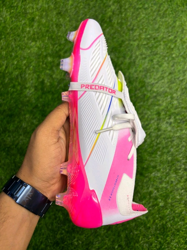Predator Elite Foldover Grey And Pink Colour FG With Lace - 8