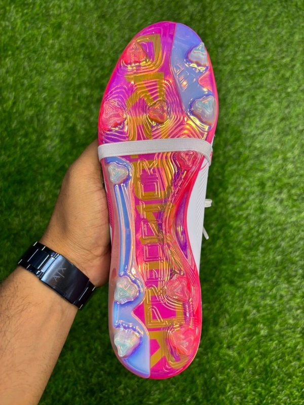 Predator Elite Foldover Grey And Pink Colour FG With Lace - 8