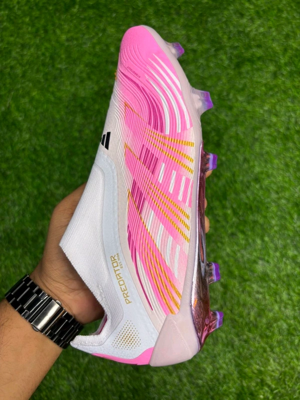 Predator Elite White And Pink Colour FG Without Lace - 9.5