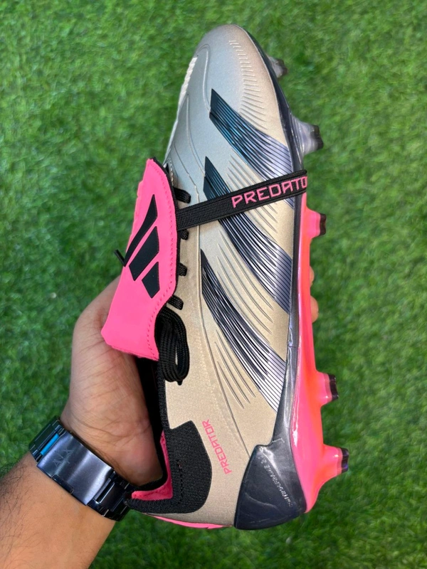 Predator Foldover Elite Grey And Pink FG - 8