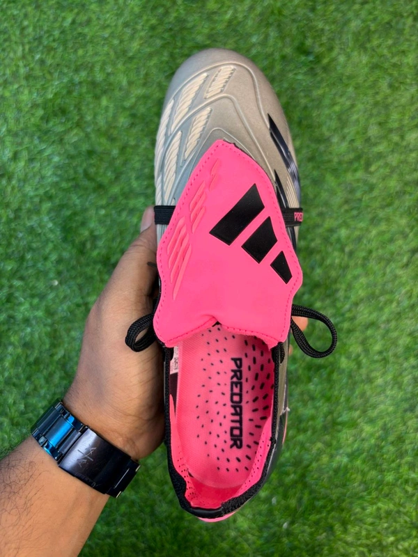 Predator Foldover Elite Grey And Pink FG - 8