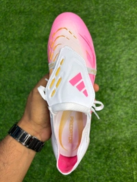 Predator Foldover Elite White Pink Colour FG - 7.5