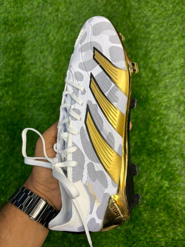 Predator Grey And Gold Colour FG With Lace - 8