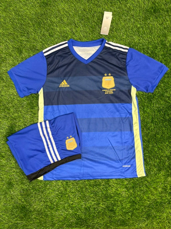Retro Argentina 2014 World Cup Final Half Sleeve With Short - XL