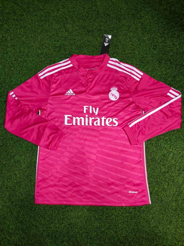 Retro Madrid 2014-15 Pink Long Sleeve Away Kit - L