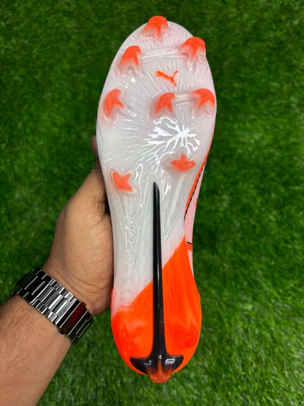 Ultra Ultimate White And Orange FG With Lace - 7.5