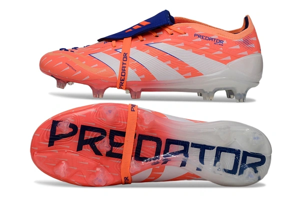Predator Elite Coral Blaze Orange Blue Colour FG With Lace - 6.5