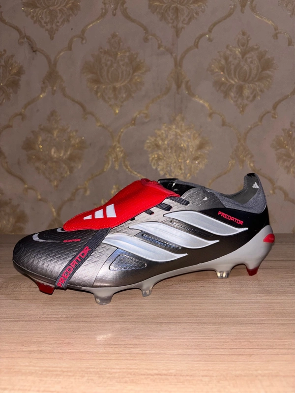 Predator 26 Finishers Steel Elite Foldover FG Grey And Red With lace - 9