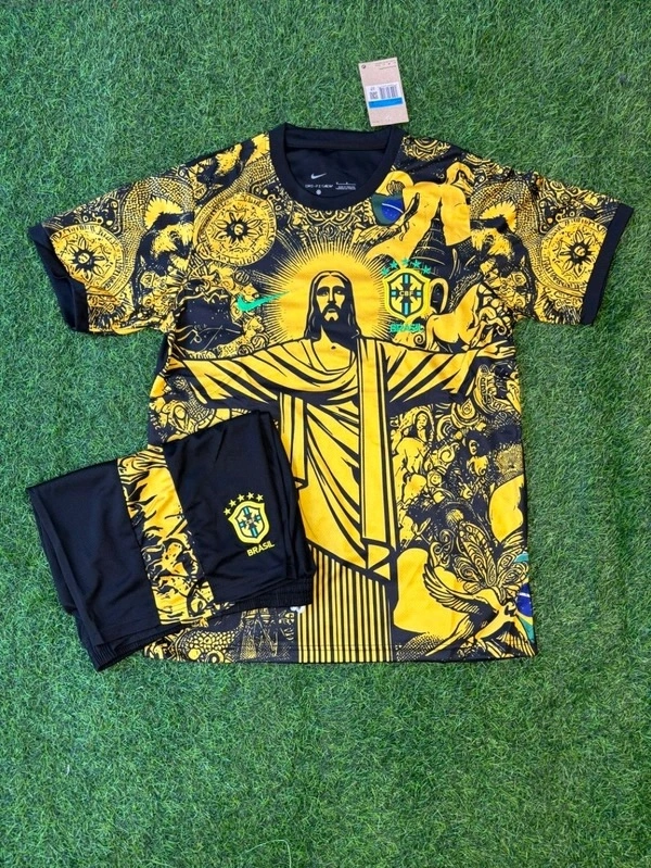 Brazil X Jesus Special Kit Yellow Fan Edition With Short - M