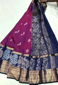 Pure Pattu Mangalgiri Peacock Design