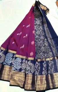 Pure Pattu Mangalgiri Peacock Design