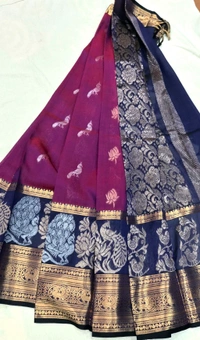 Pure Pattu Mangalgiri Peacock Design