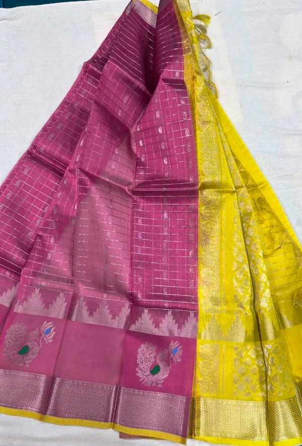Pure Mangalgiri Pattu Cross Weave