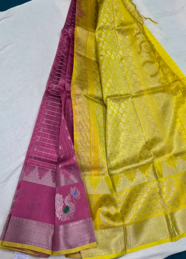 Pure Mangalgiri Pattu Cross Weave