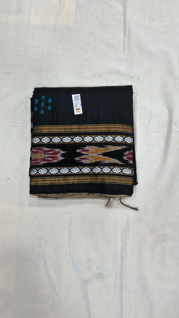 Pure Raw Silk With Poachampally Design