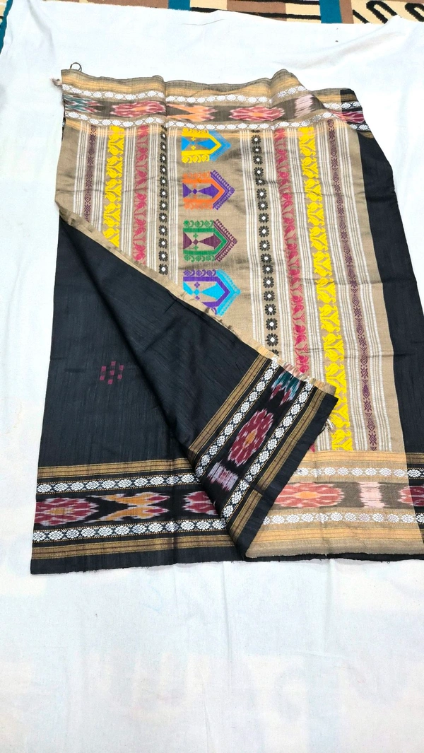 Pure Raw Silk With Poachampally Design