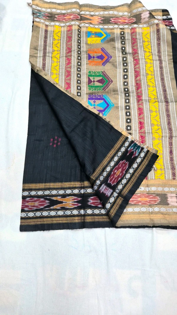 Pure Raw Silk With Poachampally Design