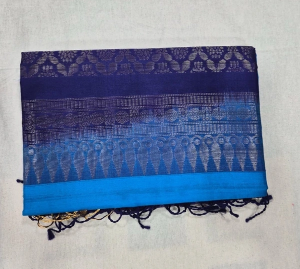 Celestial Blue Pure Kanchi Pattu Handloom Saree