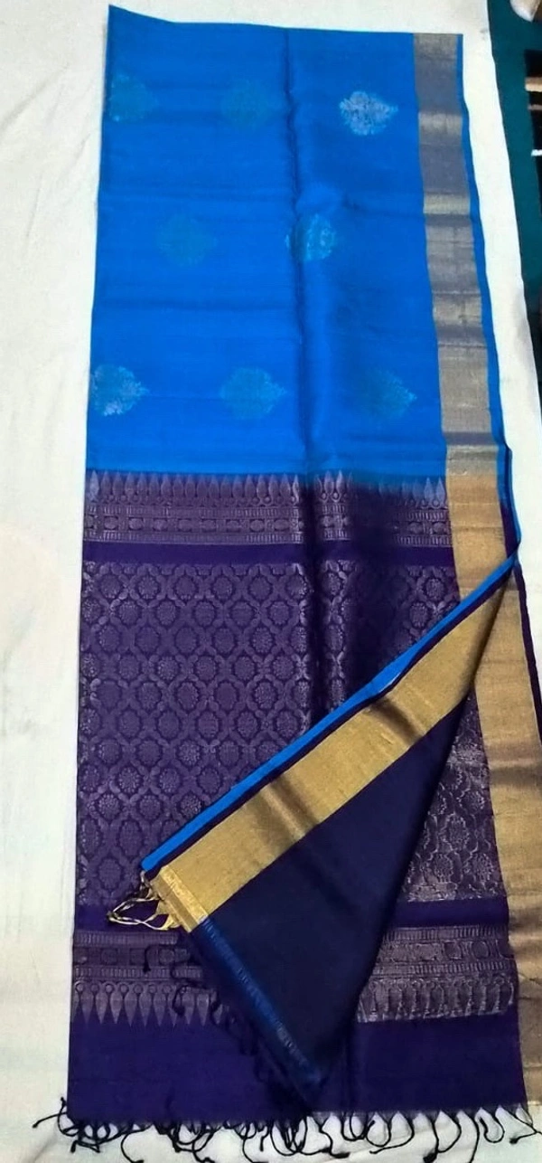Celestial Blue Pure Kanchi Pattu Handloom Saree