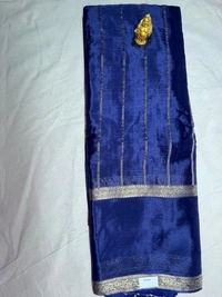 🌾 Tussar Saree Collection – Subtle Shine, Timeless Grace - Royal blue , yellow , purple