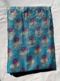 🌸 Soft Synthetic Printed Saree with Embroidered Blouse – Lightweight & Elegant - White , light red