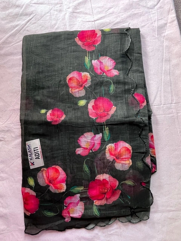 Linen Digital Print Saree Collection