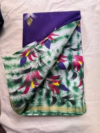 🌸 Hand Painted Cotton Saree Collection – Artistry in Every Fold - light pink,grey , purple , light green , blue