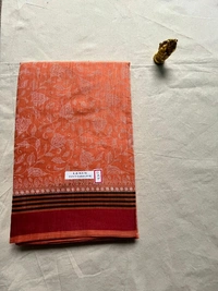 Cotton Fancy Sarees - Light yellow, Sky blue, orange, Green, Pink, Light Green