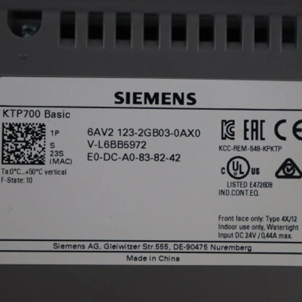 Siemens 6AV2 123-2GB03-0AX0 New Factory Sealed 1 Year Warranty 